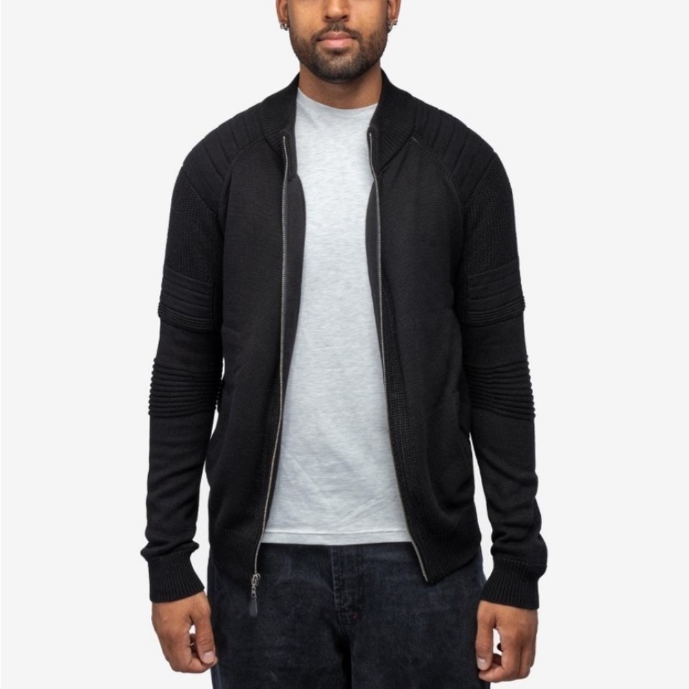 X RAY Men's Casual Regular Fit Knitted
Cardigan,Zip Up  Sweater in BLACK